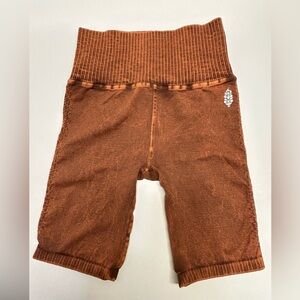 Free People Movement Bike Shorts NEW Women XS/S Good Karma High Rise Amber